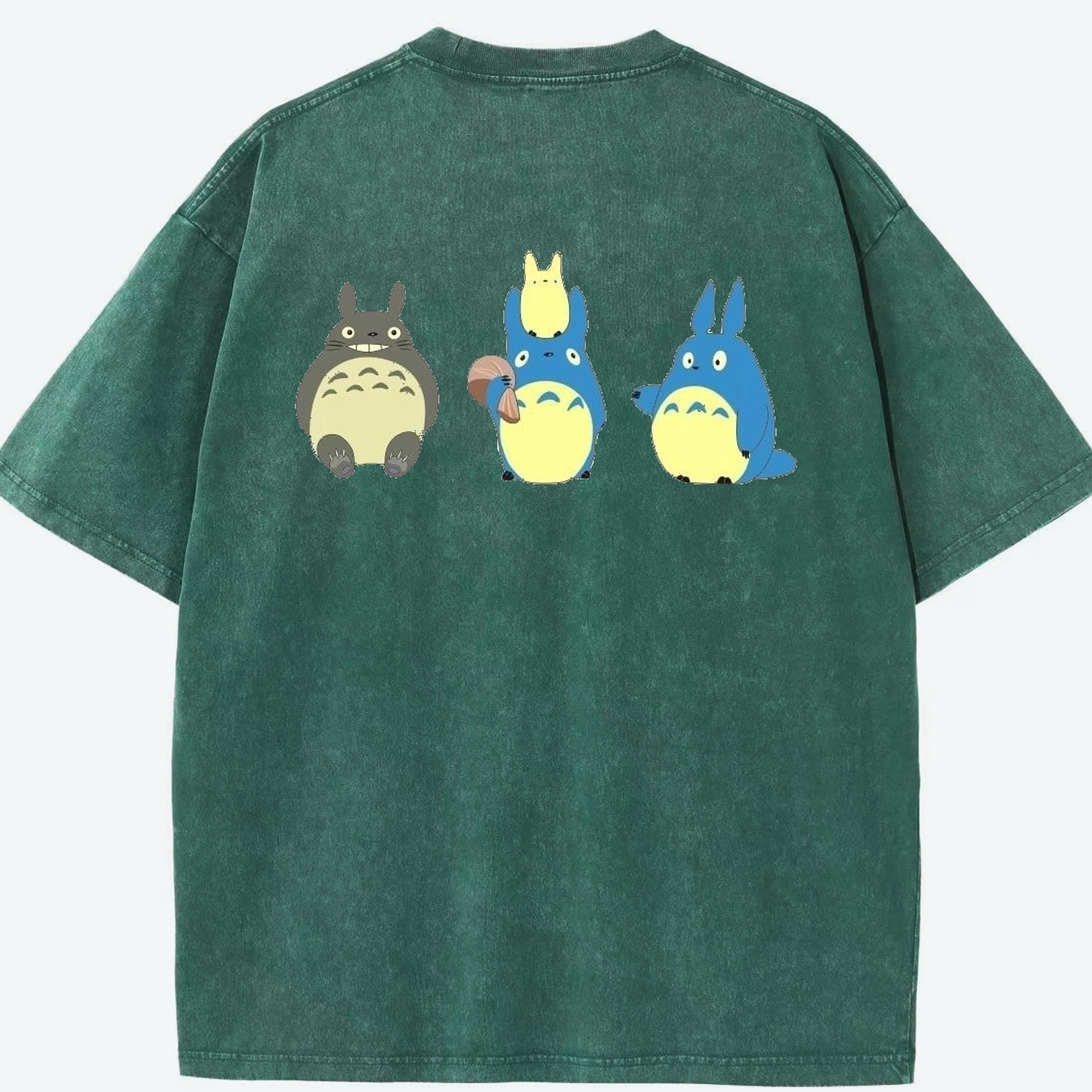 （画像用） となりのトトロ 草壁メイ 草壁サツキ My Neighbor Totoro Satsuki Kusakabe Mei Kusakabe 綿100% ヴィンテージ風 半袖Tシャツ（背面プリント）